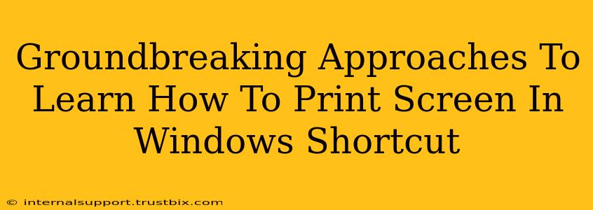 Groundbreaking Approaches To Learn How To Print Screen In Windows Shortcut