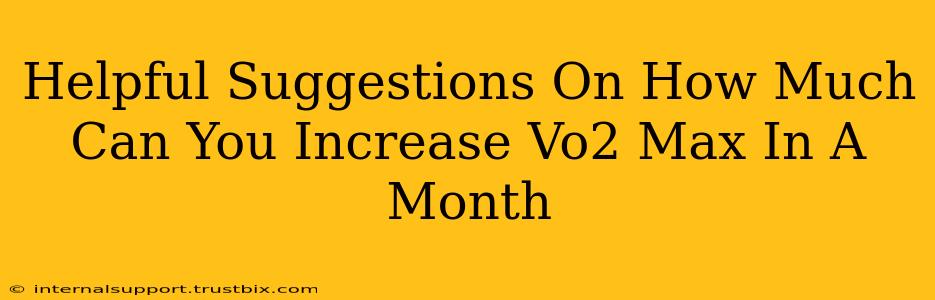 Helpful Suggestions On How Much Can You Increase Vo2 Max In A Month