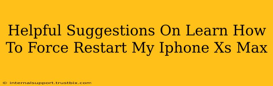 Helpful Suggestions On Learn How To Force Restart My Iphone Xs Max