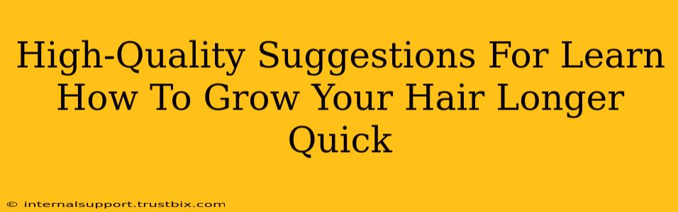 High-Quality Suggestions For Learn How To Grow Your Hair Longer Quick