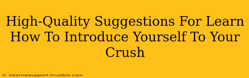 High-Quality Suggestions For Learn How To Introduce Yourself To Your Crush