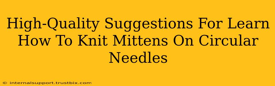 High-Quality Suggestions For Learn How To Knit Mittens On Circular Needles