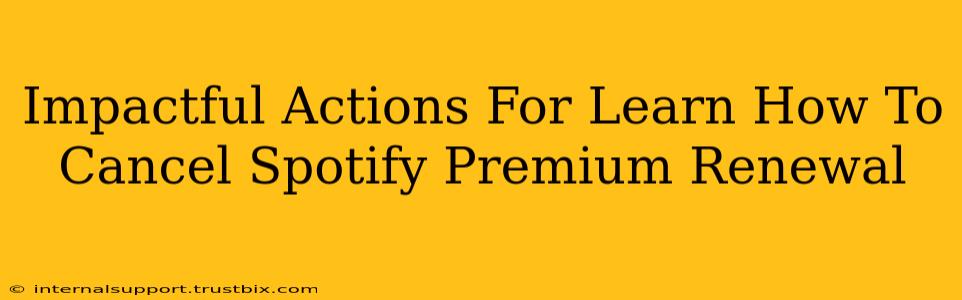 Impactful Actions For Learn How To Cancel Spotify Premium Renewal