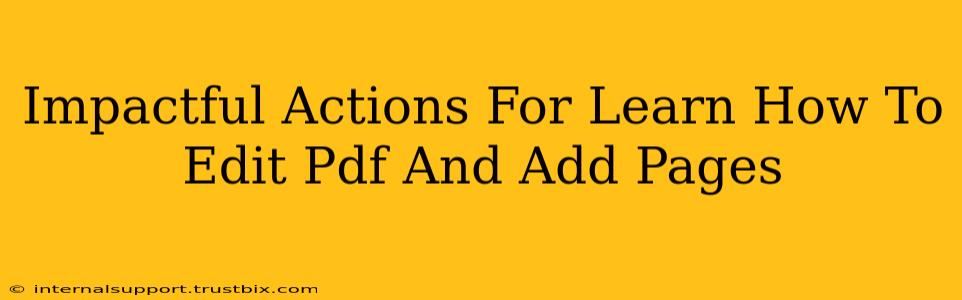 Impactful Actions For Learn How To Edit Pdf And Add Pages