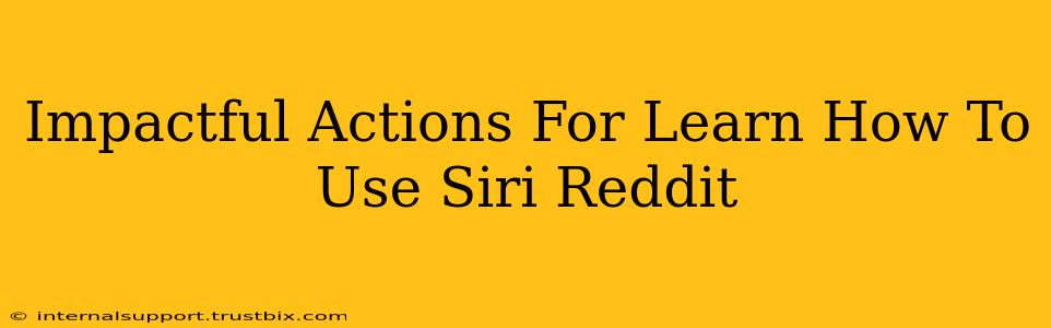 Impactful Actions For Learn How To Use Siri Reddit