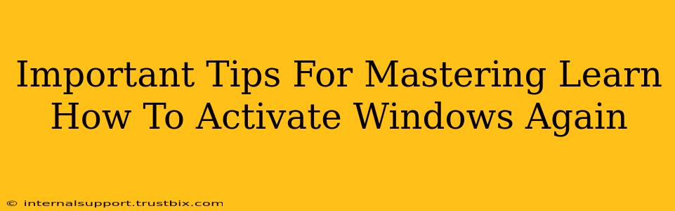 Important Tips For Mastering Learn How To Activate Windows Again