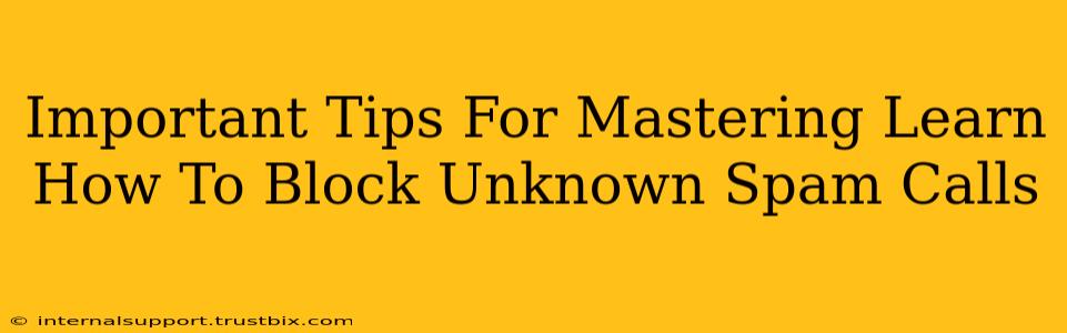 Important Tips For Mastering Learn How To Block Unknown Spam Calls