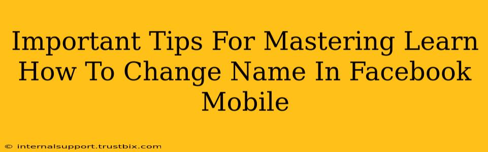 Important Tips For Mastering Learn How To Change Name In Facebook Mobile