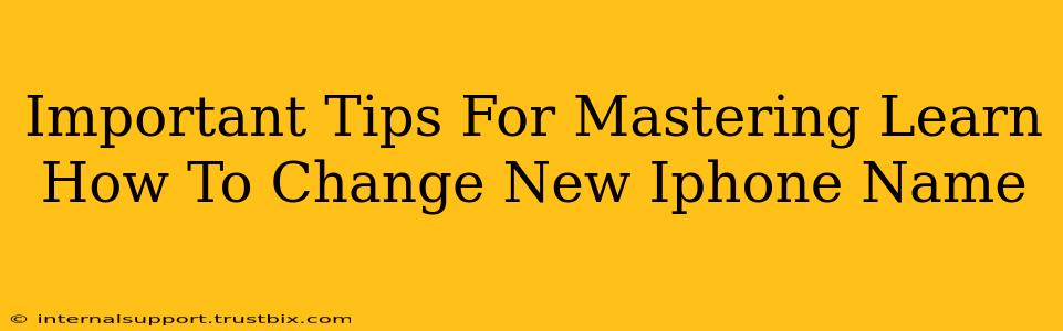 Important Tips For Mastering Learn How To Change New Iphone Name