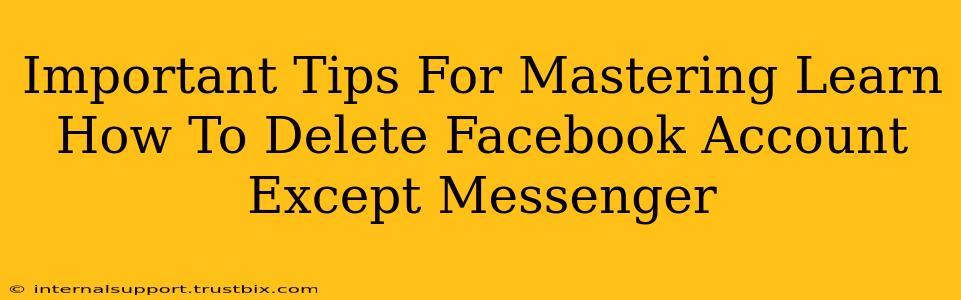 Important Tips For Mastering Learn How To Delete Facebook Account Except Messenger