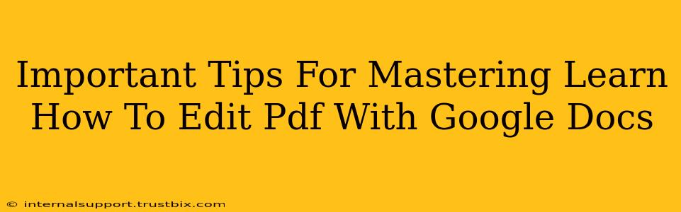 Important Tips For Mastering Learn How To Edit Pdf With Google Docs