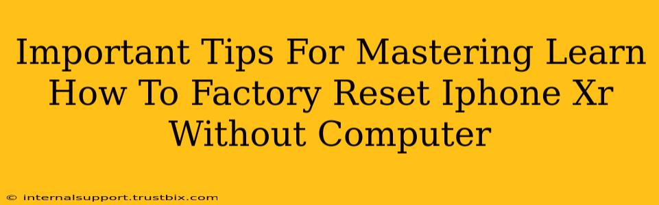 Important Tips For Mastering Learn How To Factory Reset Iphone Xr Without Computer