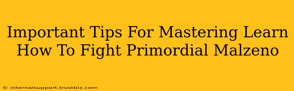 Important Tips For Mastering Learn How To Fight Primordial Malzeno