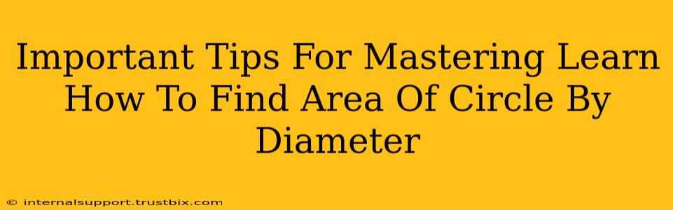 Important Tips For Mastering Learn How To Find Area Of Circle By Diameter