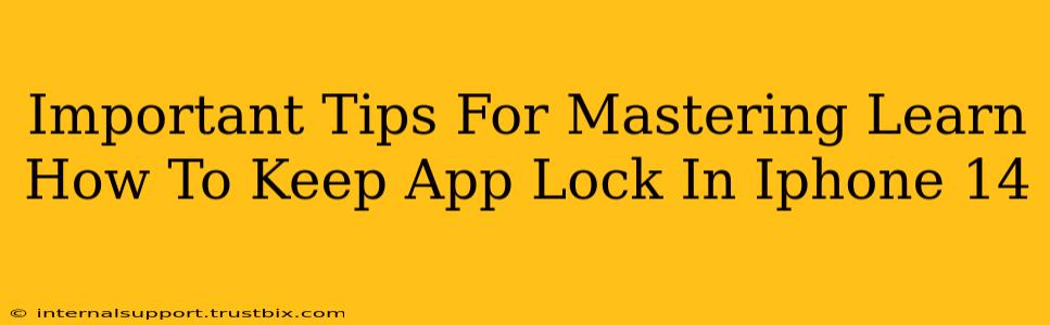 Important Tips For Mastering Learn How To Keep App Lock In Iphone 14