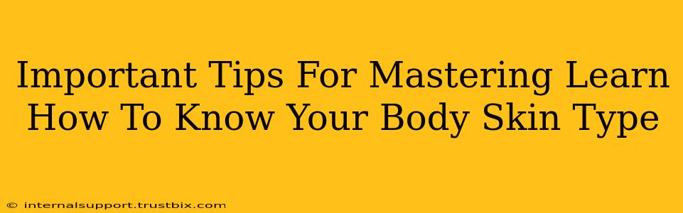 Important Tips For Mastering Learn How To Know Your Body Skin Type