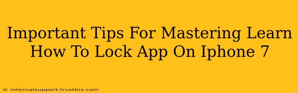 Important Tips For Mastering Learn How To Lock App On Iphone 7