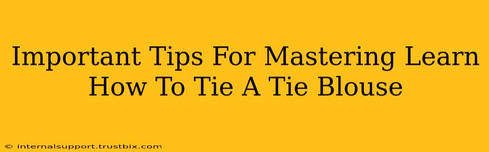 Important Tips For Mastering Learn How To Tie A Tie Blouse