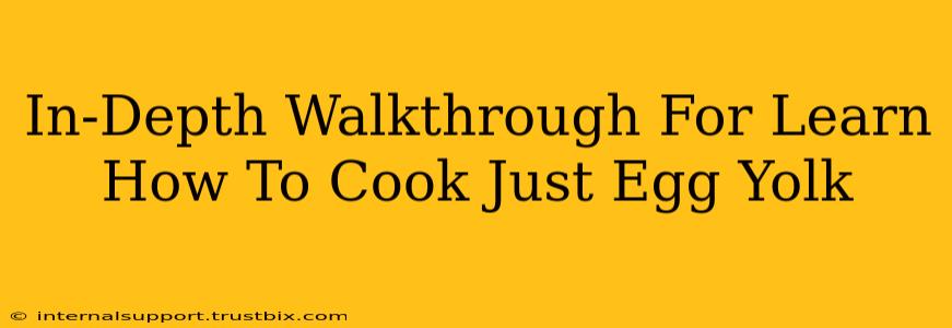 In-Depth Walkthrough For Learn How To Cook Just Egg Yolk