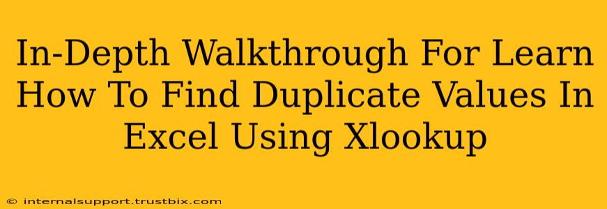 In-Depth Walkthrough For Learn How To Find Duplicate Values In Excel Using Xlookup