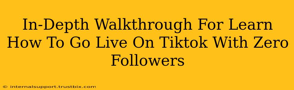 In-Depth Walkthrough For Learn How To Go Live On Tiktok With Zero Followers