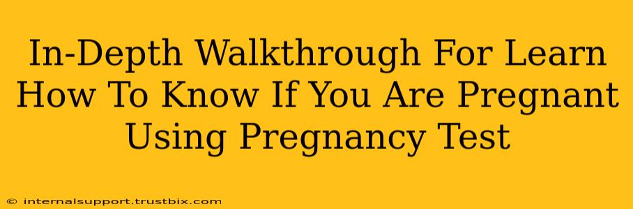 In-Depth Walkthrough For Learn How To Know If You Are Pregnant Using Pregnancy Test