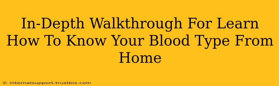 In-Depth Walkthrough For Learn How To Know Your Blood Type From Home