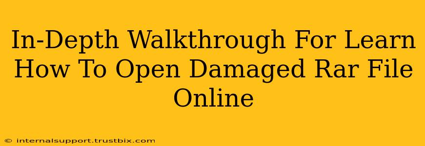 In-Depth Walkthrough For Learn How To Open Damaged Rar File Online