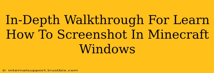 In-Depth Walkthrough For Learn How To Screenshot In Minecraft Windows