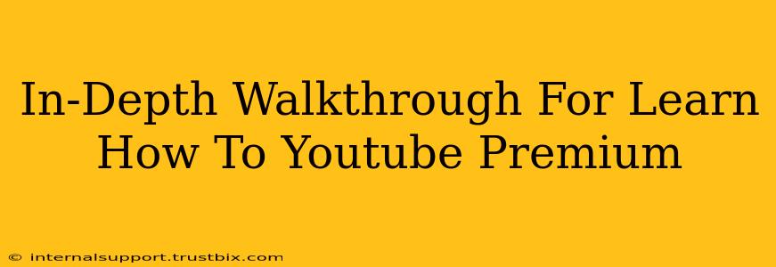 In-Depth Walkthrough For Learn How To Youtube Premium