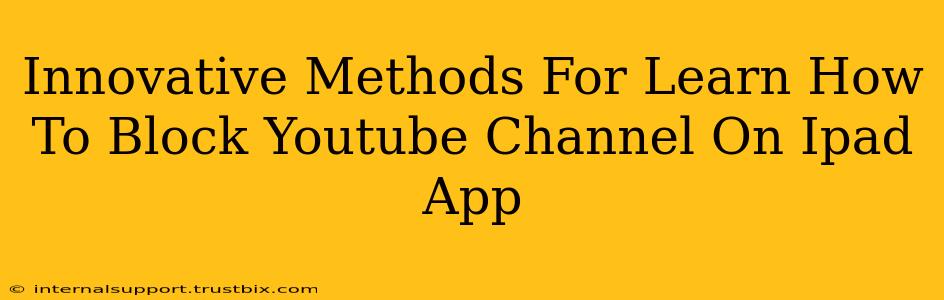 Innovative Methods For Learn How To Block Youtube Channel On Ipad App