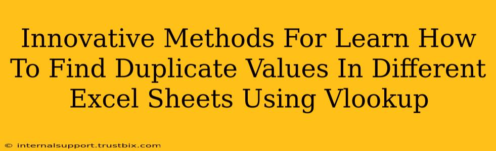 Innovative Methods For Learn How To Find Duplicate Values In Different Excel Sheets Using Vlookup