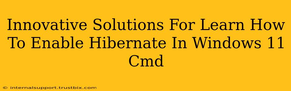 Innovative Solutions For Learn How To Enable Hibernate In Windows 11 Cmd