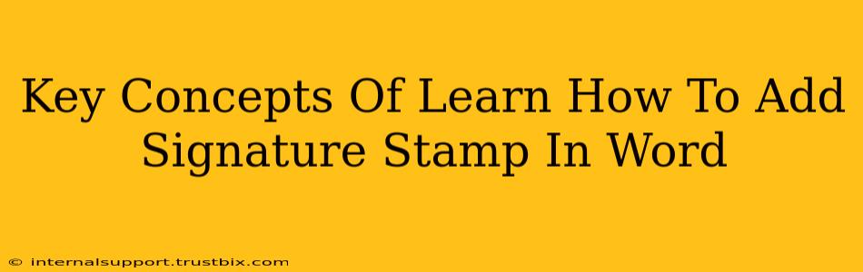 Key Concepts Of Learn How To Add Signature Stamp In Word