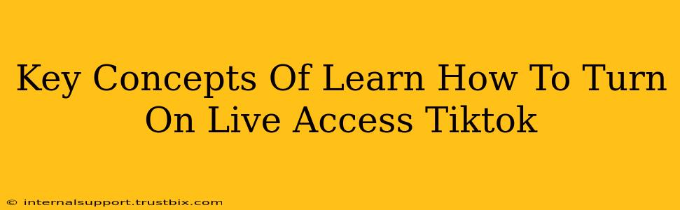 Key Concepts Of Learn How To Turn On Live Access Tiktok