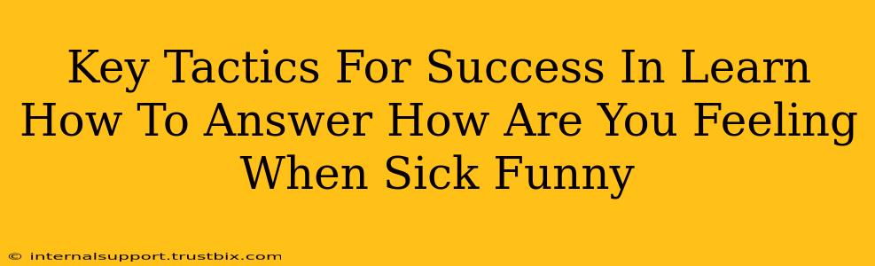 Key Tactics For Success In Learn How To Answer How Are You Feeling When Sick Funny