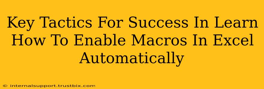 Key Tactics For Success In Learn How To Enable Macros In Excel Automatically