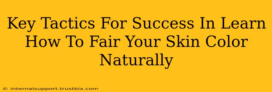 Key Tactics For Success In Learn How To Fair Your Skin Color Naturally