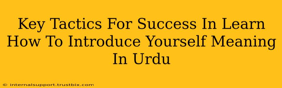 Key Tactics For Success In Learn How To Introduce Yourself Meaning In Urdu