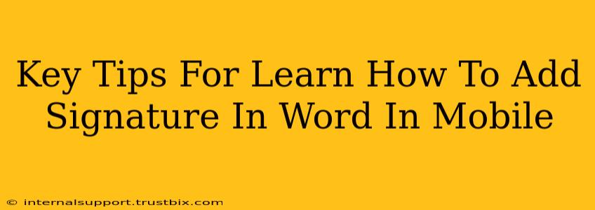 Key Tips For Learn How To Add Signature In Word In Mobile