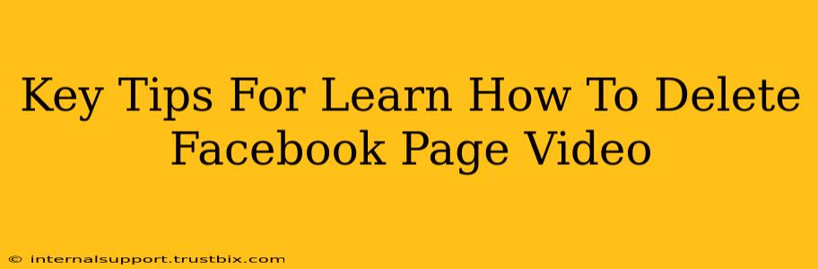 Key Tips For Learn How To Delete Facebook Page Video