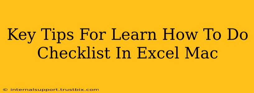 Key Tips For Learn How To Do Checklist In Excel Mac