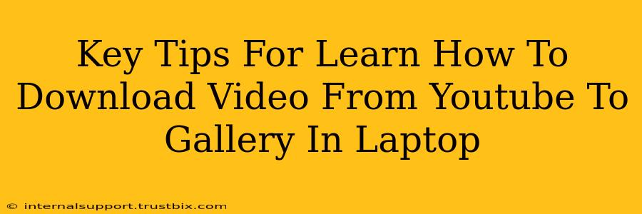 Key Tips For Learn How To Download Video From Youtube To Gallery In Laptop