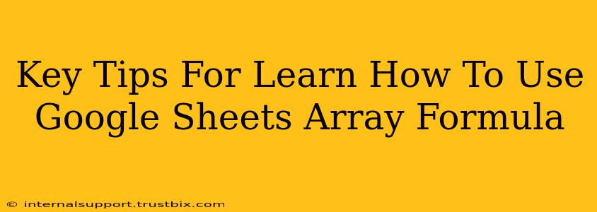 Key Tips For Learn How To Use Google Sheets Array Formula