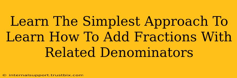 Learn The Simplest Approach To Learn How To Add Fractions With Related Denominators