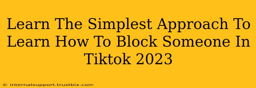 Learn The Simplest Approach To Learn How To Block Someone In Tiktok 2023