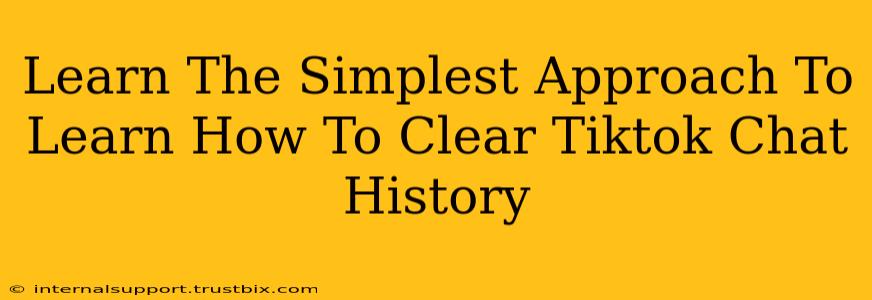 Learn The Simplest Approach To Learn How To Clear Tiktok Chat History