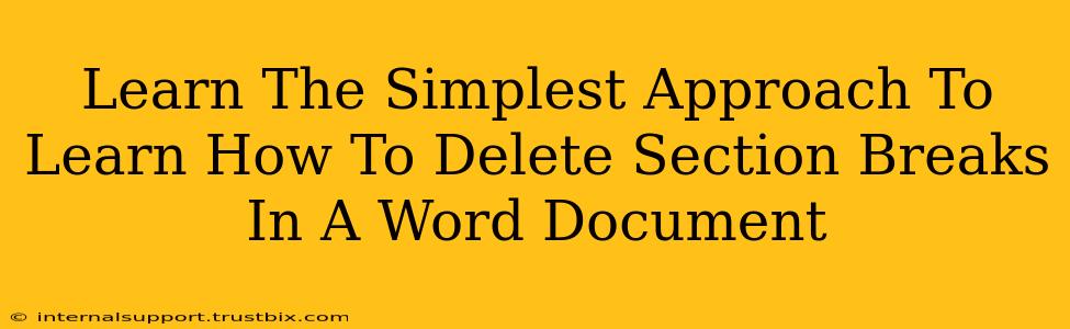 Learn The Simplest Approach To Learn How To Delete Section Breaks In A Word Document