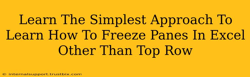 Learn The Simplest Approach To Learn How To Freeze Panes In Excel Other Than Top Row