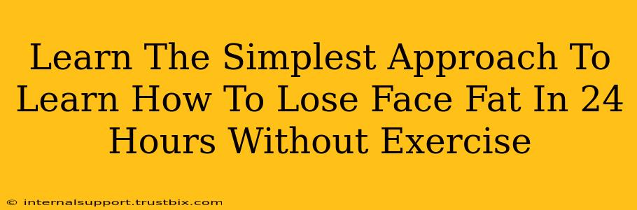 Learn The Simplest Approach To Learn How To Lose Face Fat In 24 Hours Without Exercise